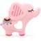 Soft Pink Elephant Teether Toy for Babies, 3-6/6-12 Months, Silicone Teething Toy Gift for Girls, Gum Massager
