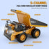 RC Dump Truck Toy, 9-Channel Remote Control Vehicle with Metal Bed & Light, Rechargeable for Kids Ages 3-12+