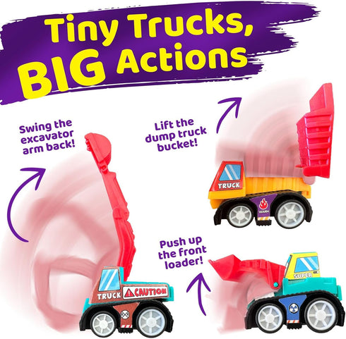 stargo 16 Pack set Colorful Prefilled Easter Eggs bulk with toys - Mini Car Construction Engineering Vehicles pull-back