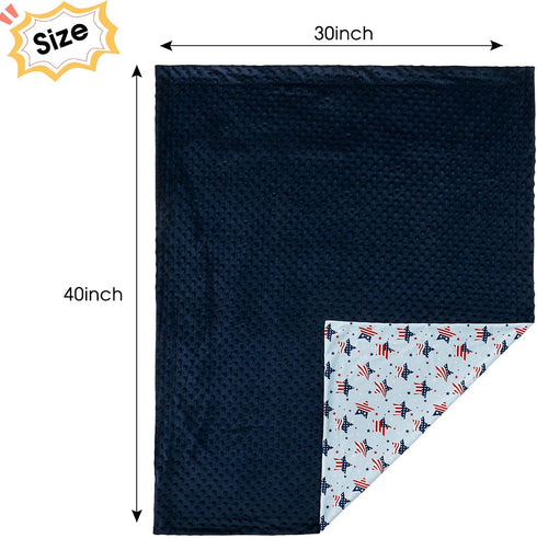 30x40 Inches, david's kids Micro Fleece Minky Baby Blanket for Boys Girls with Double Layer and Soothing Raised Dots