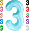 KatchOn Giant Light Blue Number 3 Balloon, 40 Inch, 3rd Birthday Decorations, Baby Shark Theme