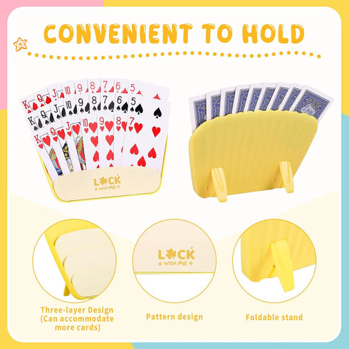 2 Prudiut PCS Card Holders for Playing Cards, Playing Card Game Holders Tabletop Stand Cards Holder for Adults Seniors