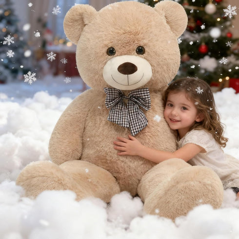 Toys Studio 47 Inch 4ft Big Teddy Bear Giant Teddy Bear Stuffed Animal Light Brown Plush Toy for Baby Shower Party