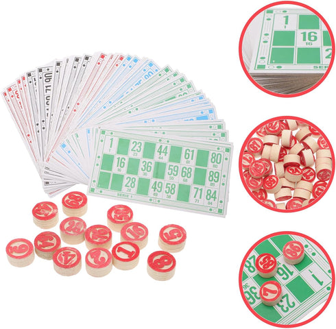 Russian Lotto Game - Bingo Cards Set with Wooden Barrels and Chips for Ages 15 and Up
