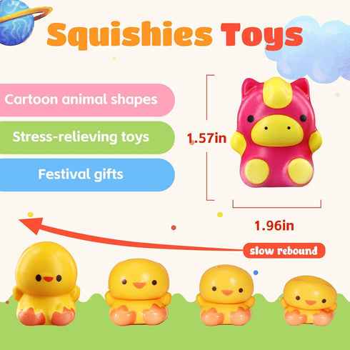 MGparty 24PCS (24 Animal Party Favor Toys, Stress Relief Fidget Toys for Kids, Goodie Bag Fillers, Classroom Prizes