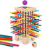 Centtechi Montessori Game Wooden Board Game, 42 Colorful Wooden Sticks Dice Game Math