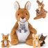 5 in 1 Kangaroo Stuffed Animal with Babies, 16'' Mommy Stuffed Kangaroo