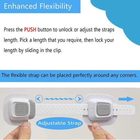YEYA Upgraded No Drill Anti-tip Furniture Wall Anchors Straps for Baby Proofing, 4 Pack