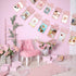Newmemo 1st Birthday Photo Banner, Baby to 12 Months Rose Gold Milestone Safari Jungle Decor