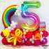 KatchOn Giant Rainbow 5 Balloon Number, 40 Inch, Number 5 Balloons for 5th Birthday Tie Dye Decorations