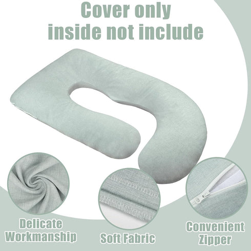 55/58 Inch TANOFAR Pregnancy Pillow Cover J Shaped(ONLY Pillowcase), Super Soft Pillowcase Replacement Cover