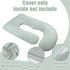 55/58 Inch TANOFAR Pregnancy Pillow Cover J Shaped(ONLY Pillowcase), Super Soft Pillowcase Replacement Cover