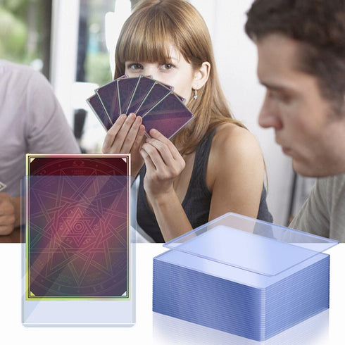 NESSDOVE 1000 (500 500 PCS Toploaders and Panny Sleeves - Premium Hard Plastic Card Protectors, Trading Card