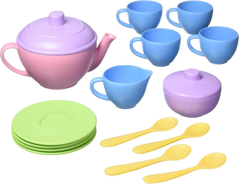 Green Toys Tea Set, Pink CB - 17 Piece Pretend Play, Motor