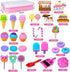 2.2lbs 3-8 Play Sand Kit for Girls, Ice Cream Sensory Bin Sandbox, Creative Bake Shop with Magic Sand, Ice Cream & Cake