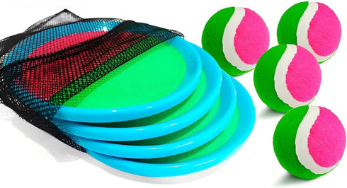 Jalunth Ball Catch Set Games Toss Paddle - Pool Beach Toys Back Yard