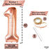 KatchOn Giant Rose Gold 1 Balloon Set - 40 Inch, First Birthday Decorations for Girl, Number One Balloon, Rose Gold