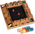 BIVOMON Shut The Box Dice Game 1-4 Players Wooden Board Table Math