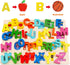 Wooden Puzzles for Toddlers, Voamuw Alphabet Number Shape Learning Puzzle for Kids Ages 3-5, Montessori Educational