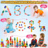 MEGRANATE 58PCS 3+ Montessori Wooden Stacking Rocks Toys Colorful Stacking Stones Building Blocks Games Sensory Toy