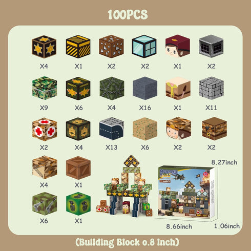 Dazhshun 100PCS 3-5 4-6 5-7 6-8 (0.8-inch Magnetic Blocks,Magnetic Building Blocks,Magnet Cubes for Kids Toys,Sensory