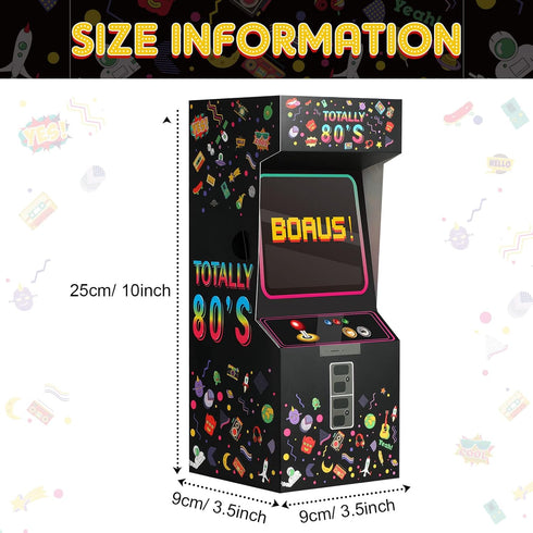 Outus 8 Pieces 80s Party Favor Boxes Video Game Candy Novelty Centerpiece Hip Hop Boxes 1980s Theme Birthday Party Decorations Three Dimensional Arcade Supplies