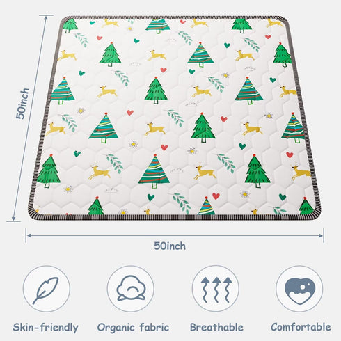 50" 50" Tummy (50x50, Baby Play Mat X Playpen Mat Thicken One-Piece Baby Crawling Mat Non-Slip Cushioned Baby Floor