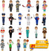 56 PCS Magnetic Dress-up Pretend Play Doll Set with 21 Occupations, Perfect for Preschool Learning