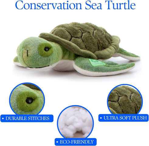 10 inches The Petting Zoo, Conservation Sea Turtle Stuffed Animal, Gifts for Kids, Baby Sea Turtle Plush Toy