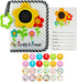 ABCKEY My Family And Friends Baby Photo Album, Sunflower Baby-safe Mirror, Holds 18 Photos, Colourful