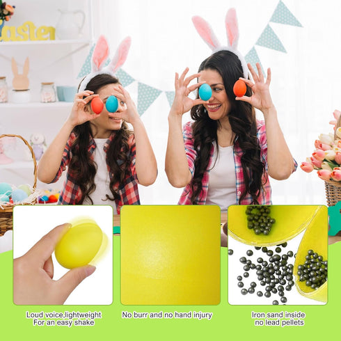 120 Pcs Plastic Egg Shakers, Easter Egg Shaker Percussion Musical Maracas, Plastic Easter Egg for Kids Toys Learning DIY