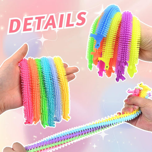 20 PCS Stretchy Fidget Toy - Colorful Sensory Fidget Worm Stretch Toys for Kids, Adults, Stress Relief Present