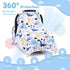 THE KENKYO Car Seat Cover for Babies, Breathable Carseat Cover for Boys Girls, Kick-Proof Infant Car Seat Canopy