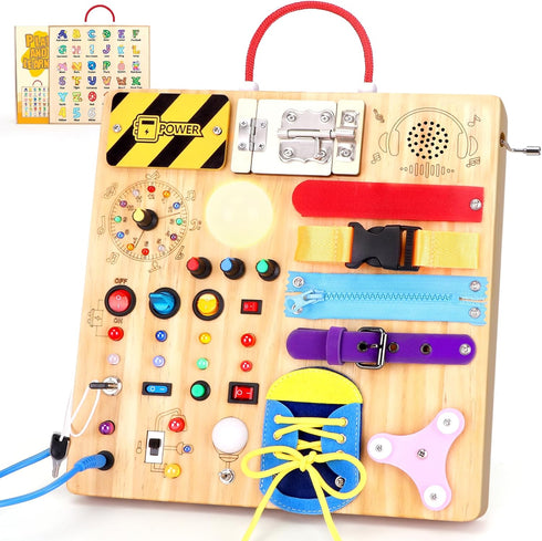 Grarain Busy Board for Toddlers - Montessori Educational Toy for 1-3 Year