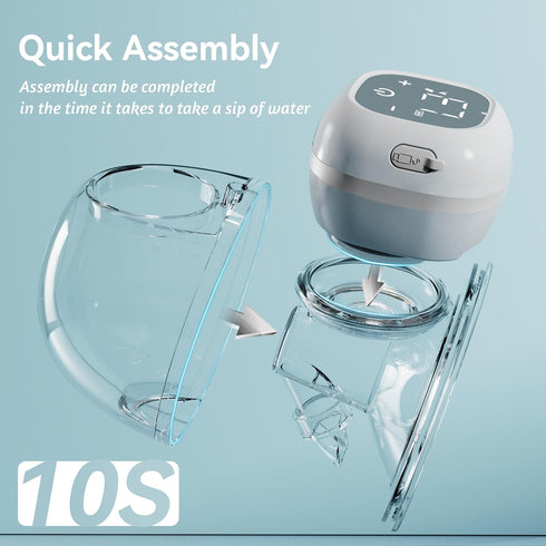 KISSBOBO MOM (ABP-1306),3 9 21MM Wearable Breast Pump Modes Levels with LED Dispaly, Low Noise Painless Rechargeable