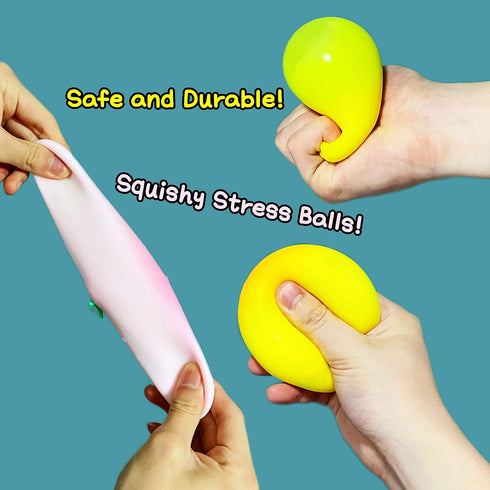 Kawaite 2 Pack 2 Peach Stress Balls Sensory Fidget Toys, Squishy Dough Ball, Fruit Stretchy Stress Ball, Fun and Soft