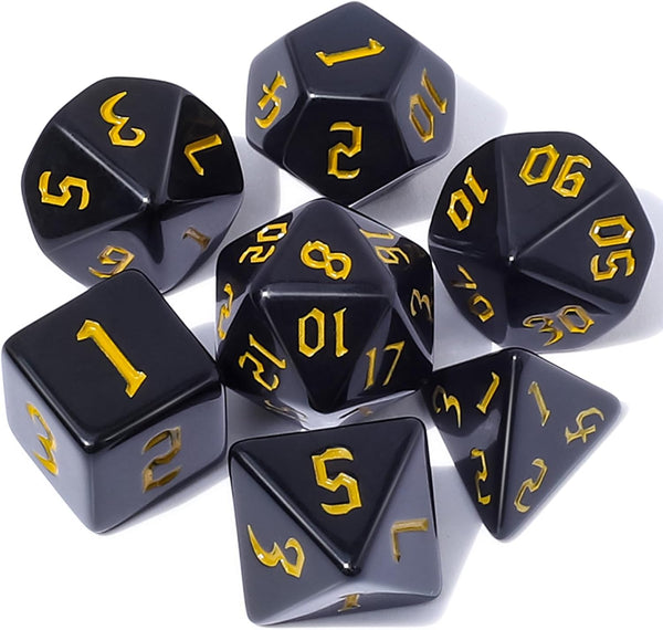 CiaraQ DND Polyhedral Dice Set with Dice Bag for Dungeons and Dragons RPG Table Games