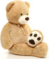 MaoGoLan Large Tan Teddy Bear, 39 Inch Life Size Jumbo Stuffed Animal for Kids and Girlfriend