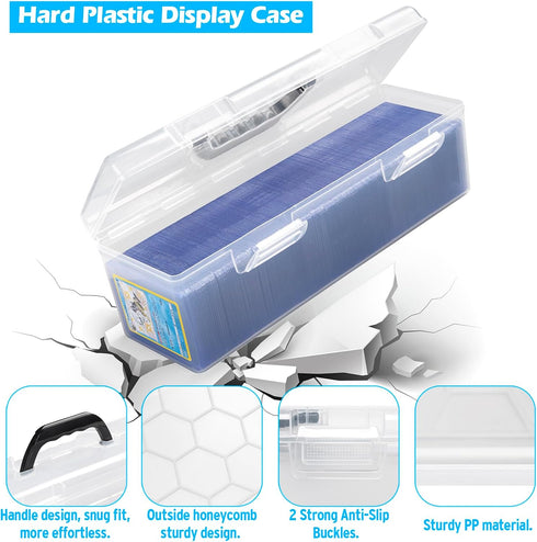 Toploader Storage Box, Large Trading Card Storage Box for 200 Toploaders, Plastic Case for 750 Cards
