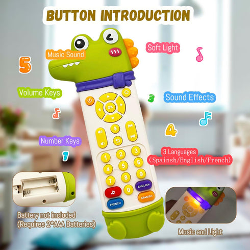 YLXHDO 18 Baby Remote Control Toy with Music and Light - On The Go Remote - Toddler Early Education Learning Toys