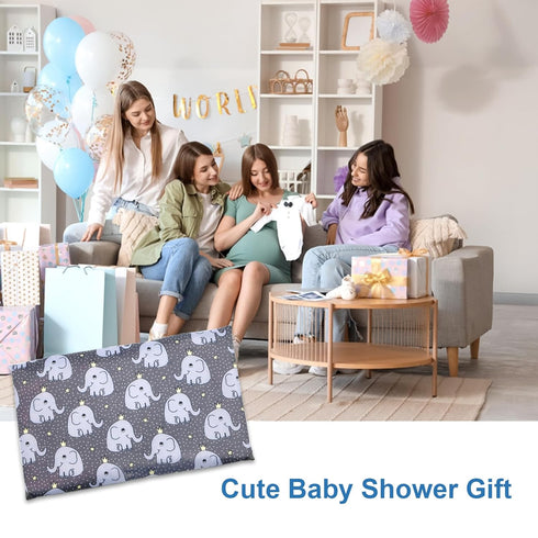 Cute Elephant Portable Diaper Changing Mat,Waterproof Foldable Travel Changing Pad,On-The-Go Wipeable Reusable Changing
