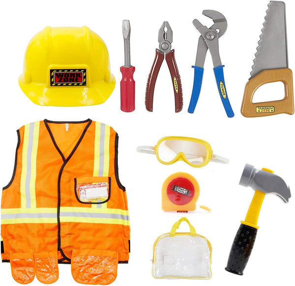 Construction Worker Costume Kids Dress Up Role Play Pretend Worker Costume Kits