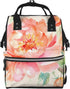 FHEDVBN Peach Peony Diaper Bag Backpack for Women Multifunction Waterproof Mummy Backpacks for