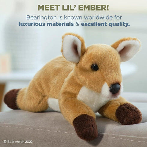 Bearington Lil' Ember Small Plush Stuffed Animal Fawn, Deer 9 inches