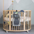 HAKIDZEL Hanging Diaper Organizer Pouch for Crib, Large Gray Fabric Nursery Storage Bag with Diaper Holder for Newborns