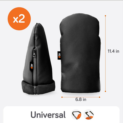 Baby Uma Stroller Gloves Hand Muff - Supersoft Fleece-Lined Faux-Leather Stroller Mittens, Water-Resistant & Universal