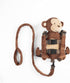 2 in 1 New Monkey Toddler Safety Harness Backpack - Brown Children's Walking Leash Strap