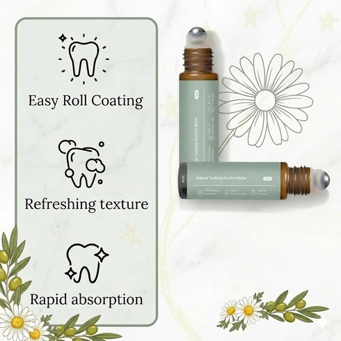 2Pack Teething Roller, Mamas Teether: Teething Oil Roller, Teething Roller All Natural,Natural Gentle Teething Comfort