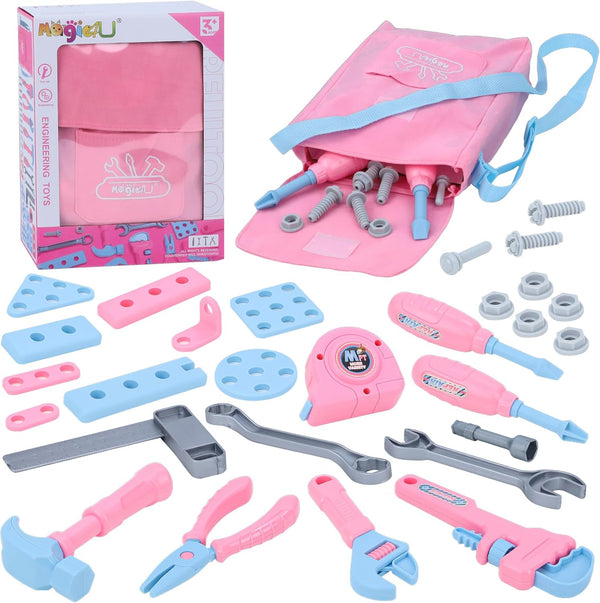 Magic4U Kids Tool Set with Tool Bag & Tape Measure, Toddler Tool