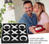 FUIN Wood Tic Tac Toe Decorative Board Game Set, 12" x 12", Black and White Coffee Table Decor